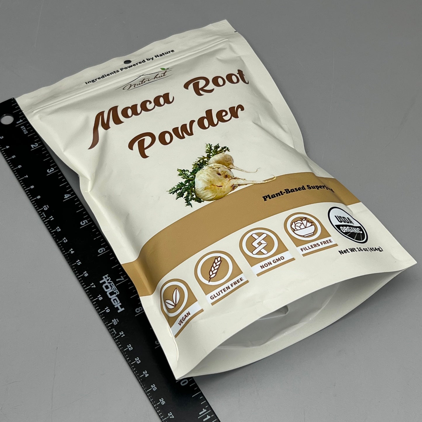 ZA@ NUTRI-HUT Organic Maca Root Powder 16 oz Vegan, Non-GMO, Gluten Free BB 07/25 C
