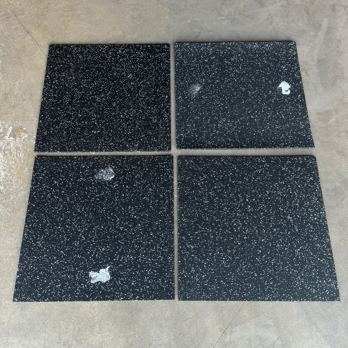 STANCE Rubber Gym Floor Matting (4 Pack) Sz 23” L x 23”W x 1/2” T Black