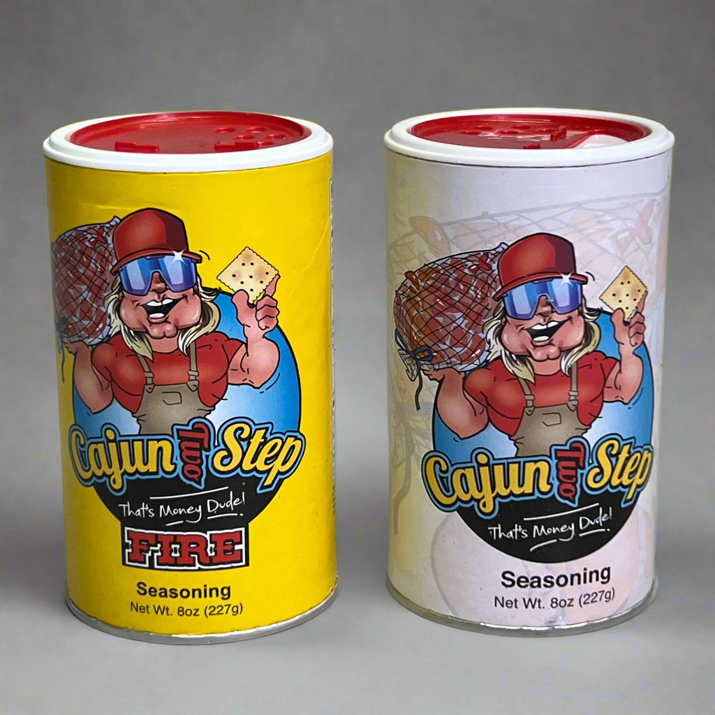 CAJUN TWO STEP (2 PACK) Fire Seasoning 8 oz, White & Yellow BB 11/26