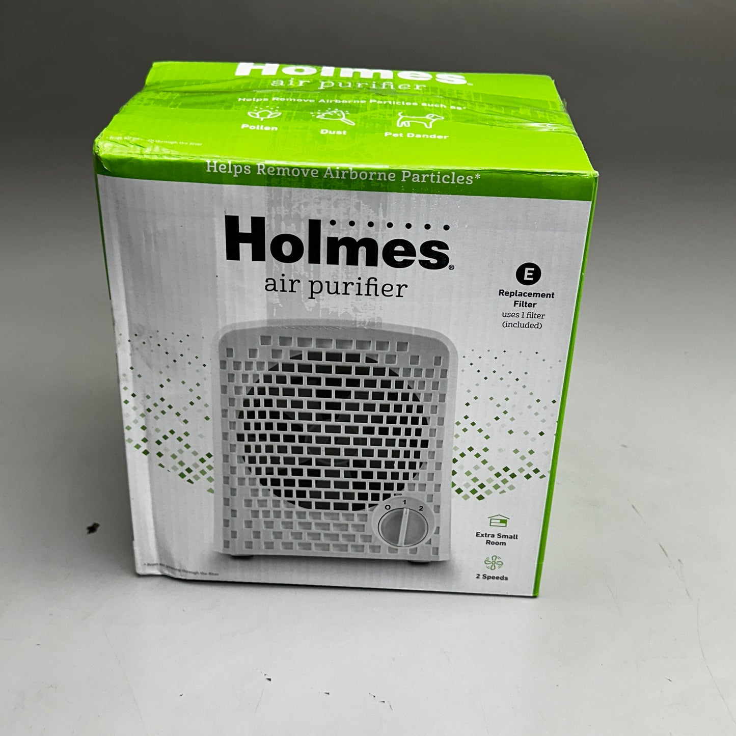 HOLMES Personal 2-Speed Air Purifier W/ Ionizer 4.5"x6.75"7.5" White