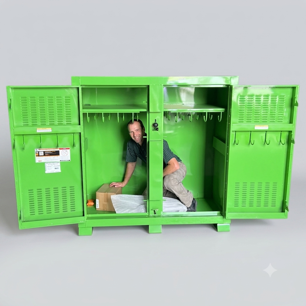 KNAACK Jobsite Cabinet Proprietary Recessed Padlock 59.4 cu ft, Green 139-SK-02 (AS-IS, Cosmetic Damaged)
