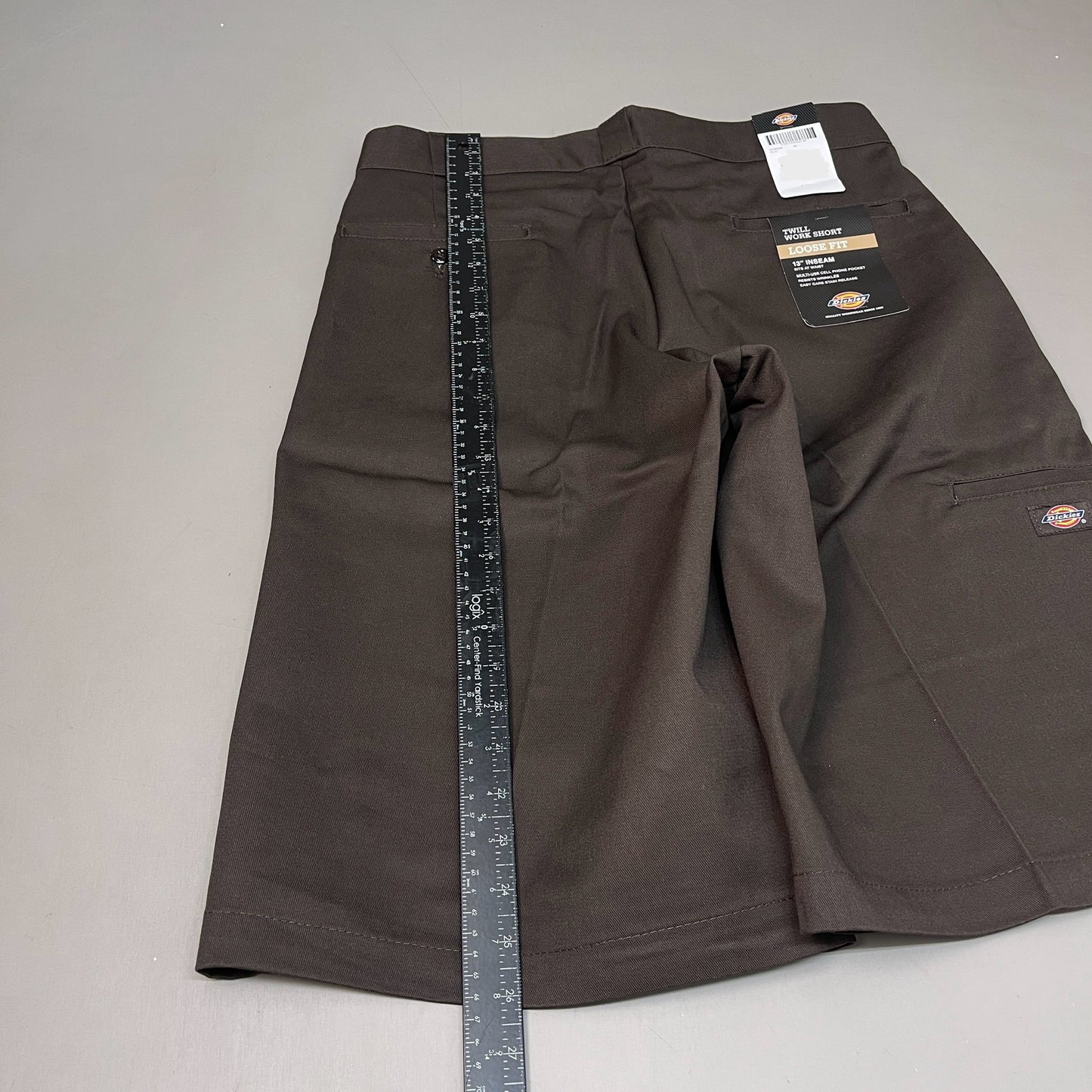 DICKIES Loose Fit Twill Work Shorts 13" Inseam Men's Sz 42 Dark Brown 42283DB