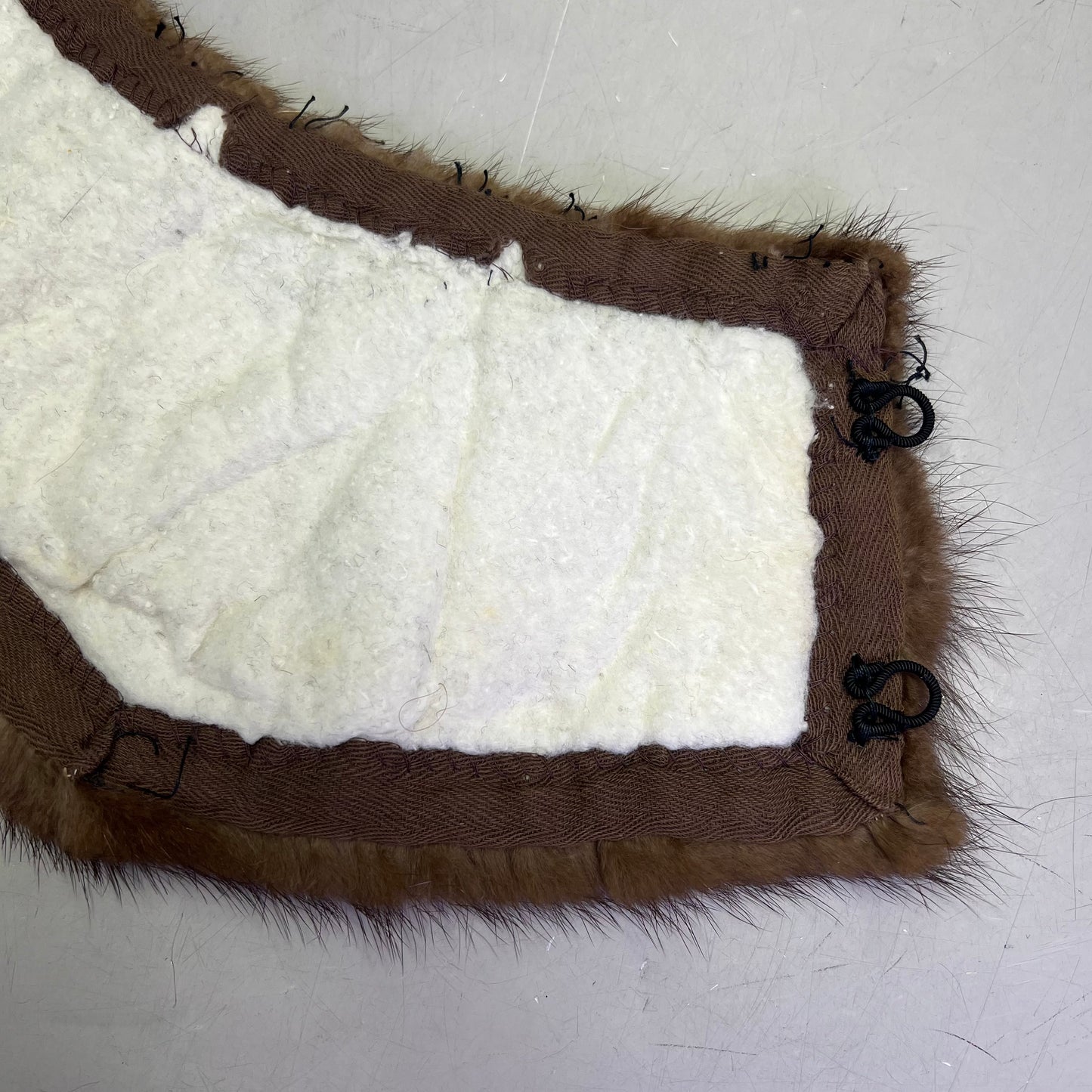 Real Mink Fur Collar/Neck Scarf 27"x5" Brown (Pre-Owned)