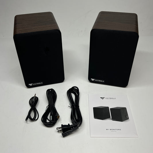 ZA@ VICTROLA Premiere M1 Bookshelf Monitors Sonically Designed Brown VPM-254-ESP (As-Is)
