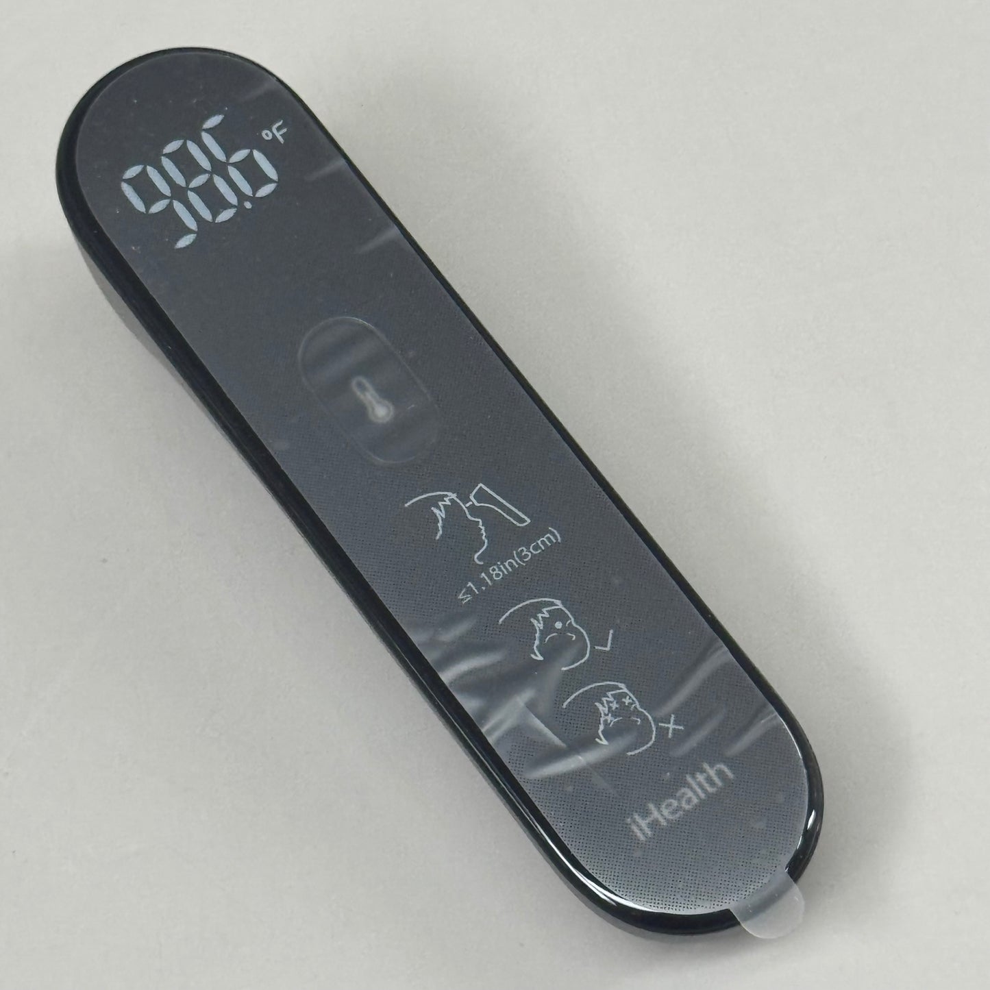 iHEALTH No-Touch Thermometer Digital Infrared 3 Sensors LED Digits Black As-is