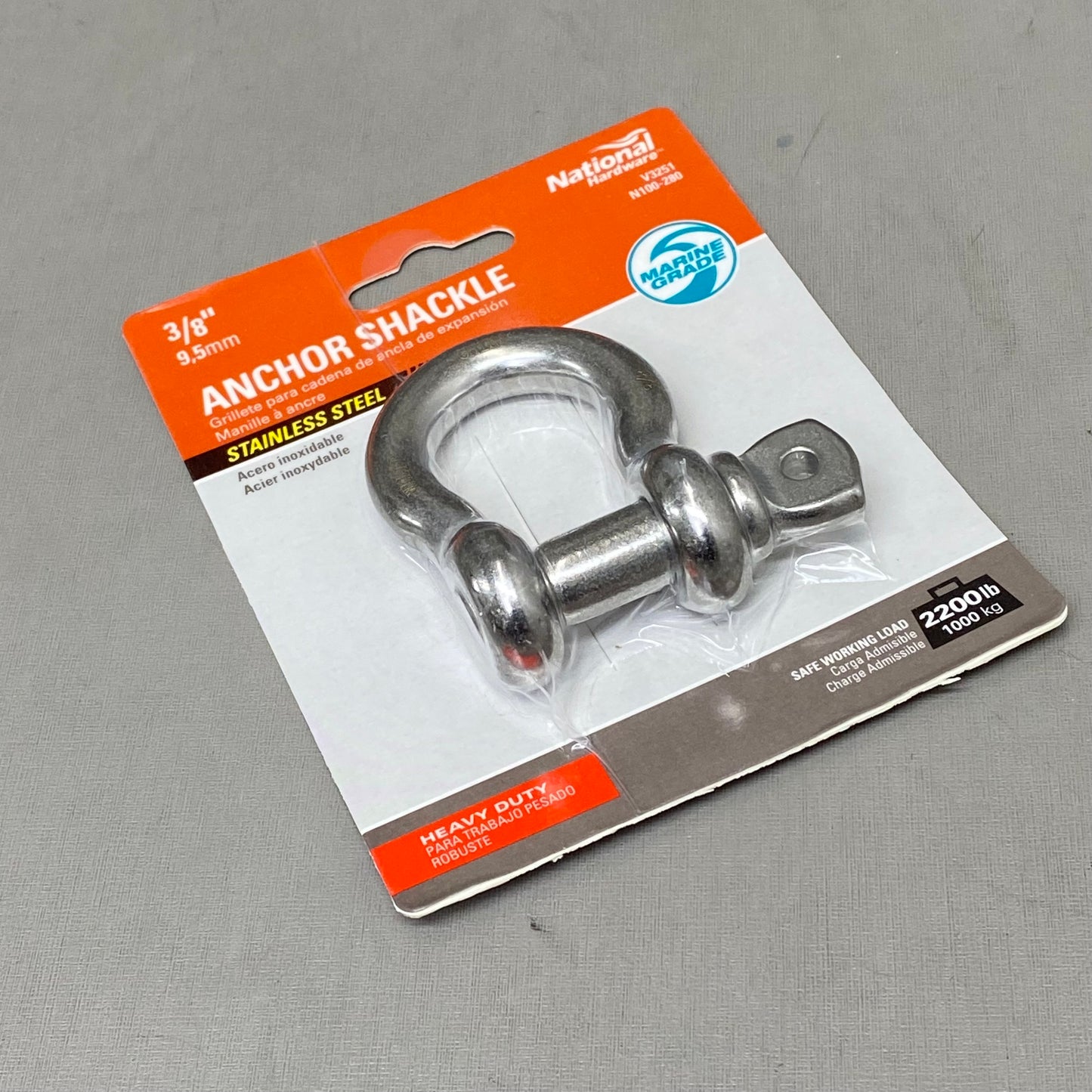 NATIONAL HARDWARE (5 Pack) Stainless Steel Anchor Shackle 3/8" N100-280