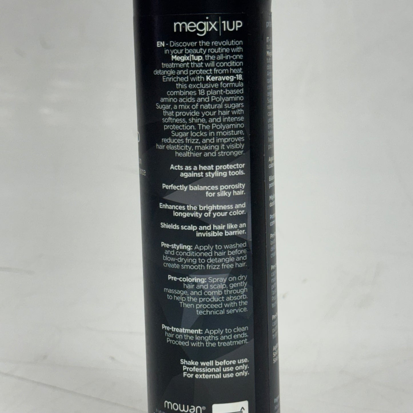 MOWAN MEGIX 1UP Porosity Equalizer Scalp & Heat Protector Detangles with Keraveg-18 8.4 fl oz.