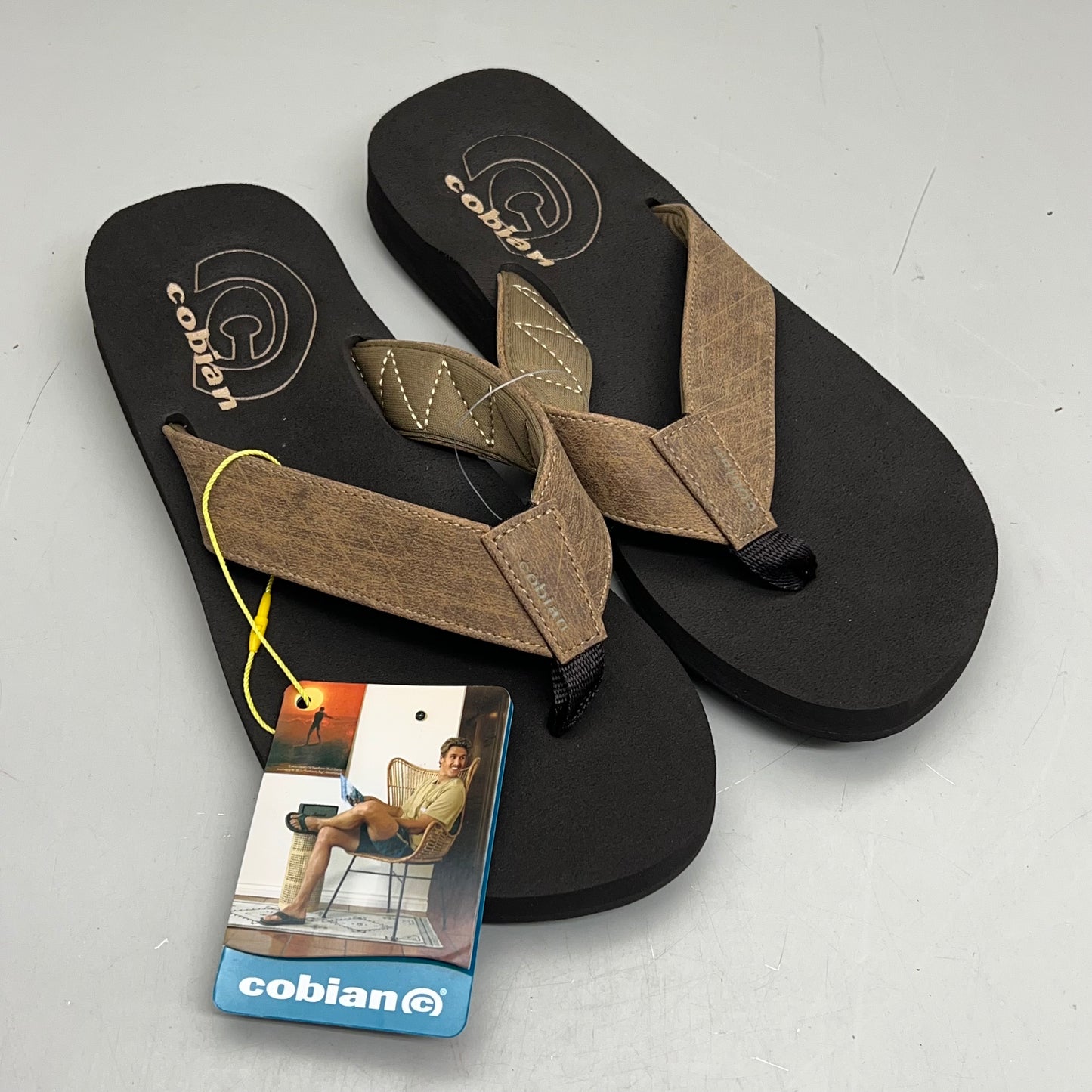 COBIAN Floater Sandals Synthetic Strap Men's Sz 8, EU 40 Mocha FLT18-203-8