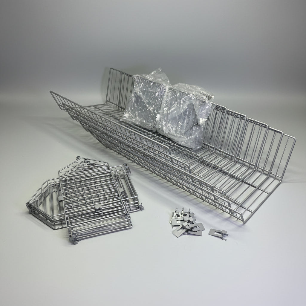 QUANTUM (5 SHELVES) Stacking Baskets Display W/ 20 Dividers 20"x16" Gray 2036BC