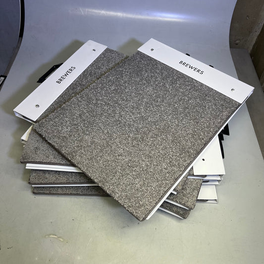 ZA@ BREWERS  (LOT OF 7) Carpet Samples W/ Carpet Sheet & Assorted Color Pallet 24"x18"