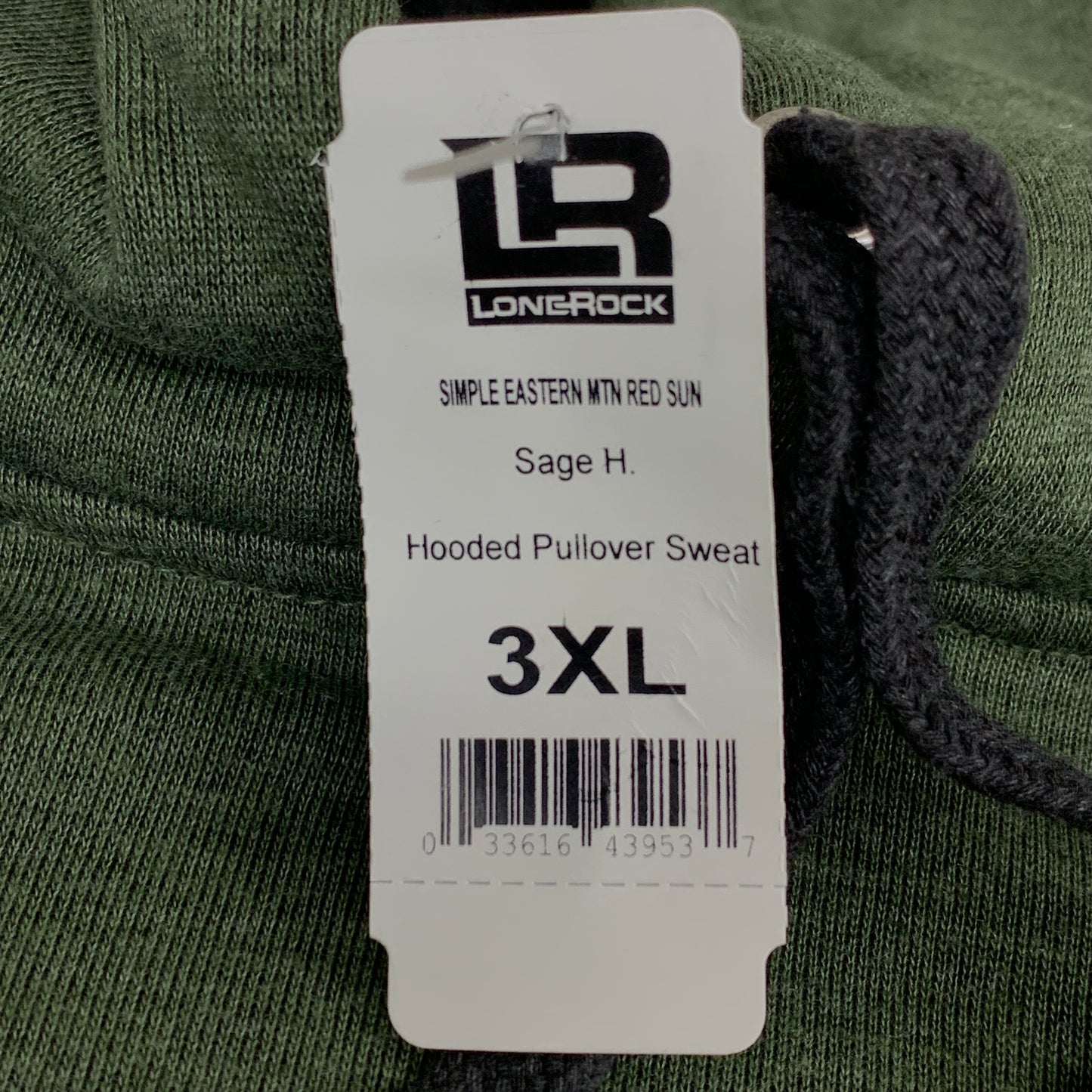 LONEROCK Helen Georgia Tie Hoodie Sz 3X-Large Green