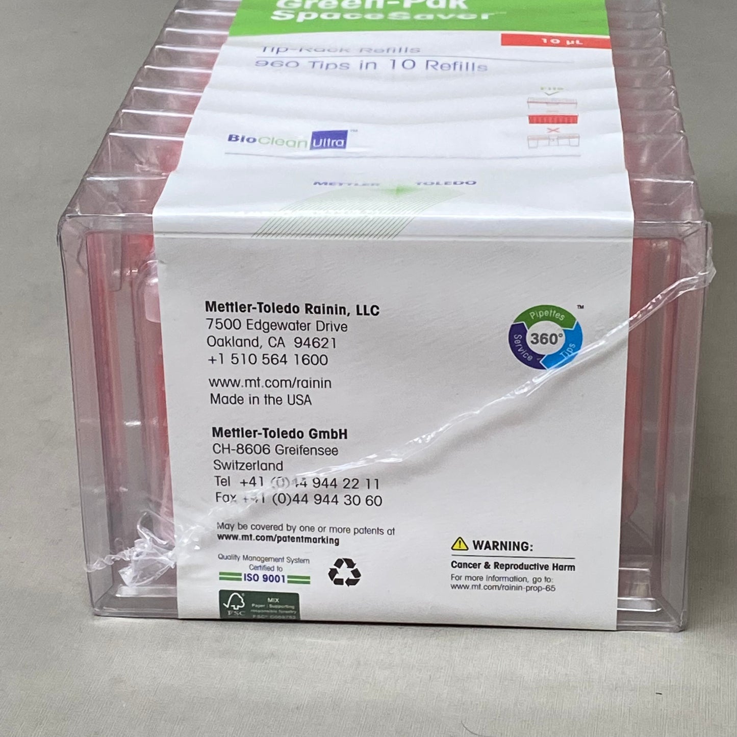 RAININ (960 Tips) Green-Pak Space Saver Tip-Rack Refills 10UPL Red 30389291