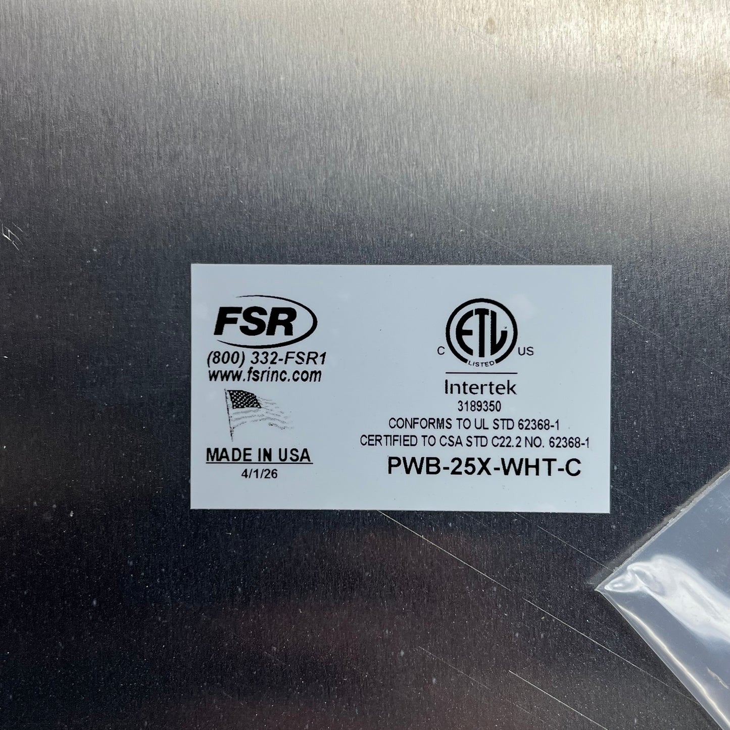 FSR  Pwb Wall Box W/ 6 Ips 3 Ac / Gang 14.25" x 7"x 4"  White 17254 PWB-250-WHT