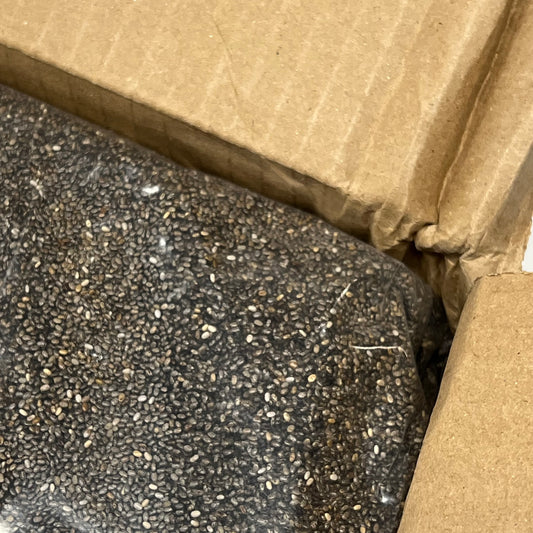 WOODLAND Organic Black Chia Seed Oval Shaped Edible 10 Lbs Brown BB 05/29