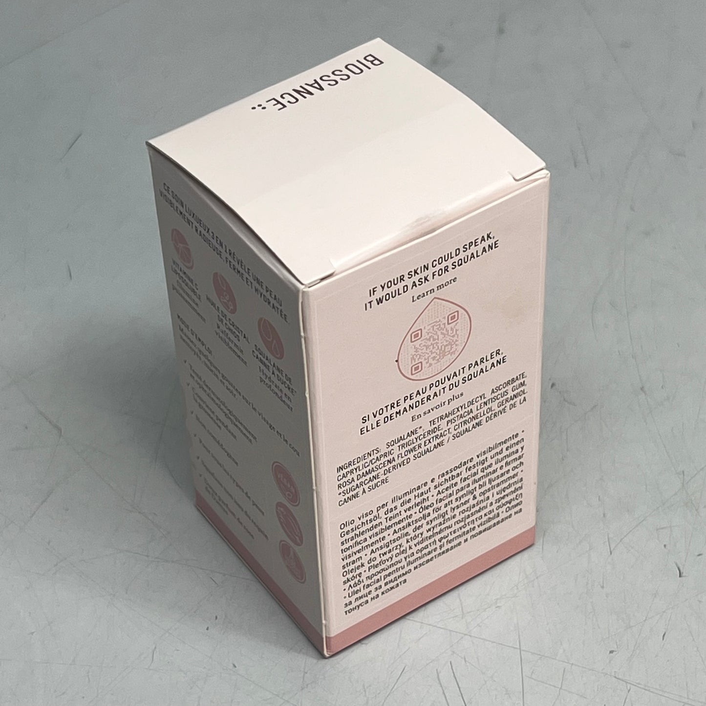 BIOSSANCE Squalene + Vitamin C Rose Oil For Skin Radiance & Suppleness 1 fl oz