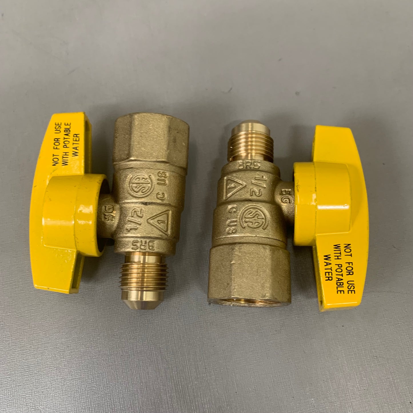 BRASSCRAFT (2 Pack) Gas Ball Valve 3/8" OD Flare x 1/2"F.I.P Gold/ Yellow TBV6-8