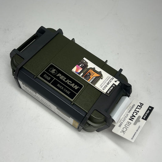 PELICAN  Ruck R60 Case Crushproof 11.14x6.86x3.88" OD Green RKR600-0000-OD