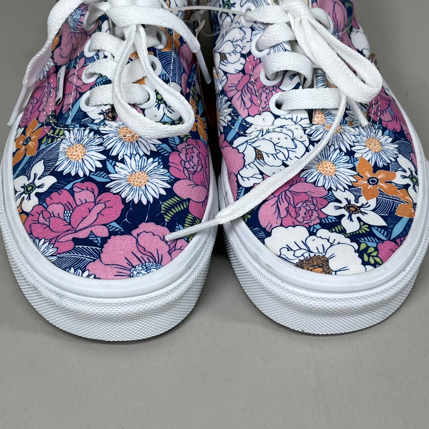 VANS Era Canvas Sneakers Women's Sz 5.0 Men's Sz 3.5 Blue & Pink Retro Floral