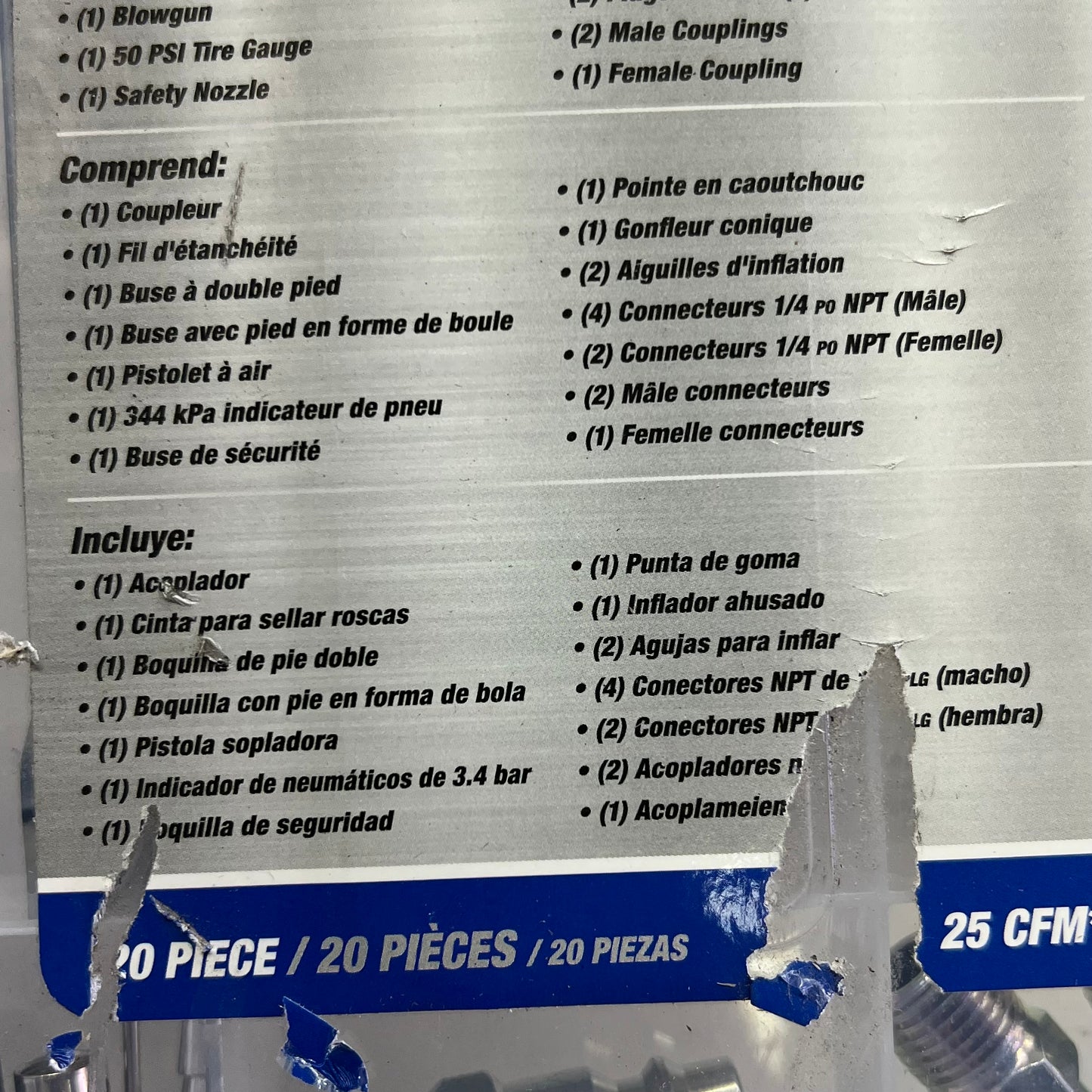 TRU-FLATE 20 Piece Air Accessory Kit For Tank-Mounted Air Compressor 41-225