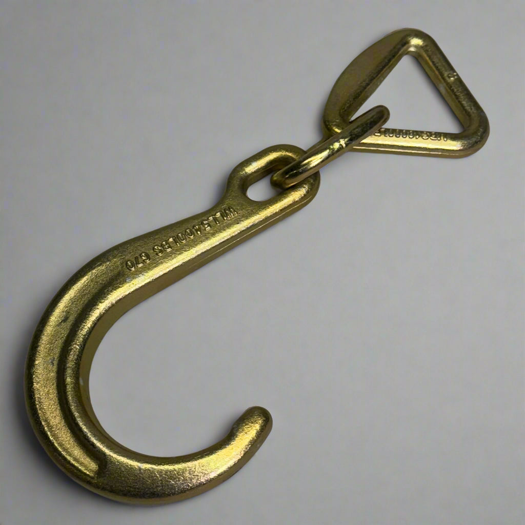 FORGED G70 J Hook 8" x 3" Short Tow Hook on Coupling Link, Golden