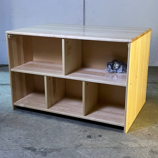 ZA@ KAPLAN Premium Solid Maple Double-Sided Toddler Storage Island Sz 24"W x 36"L x 24"H 33161