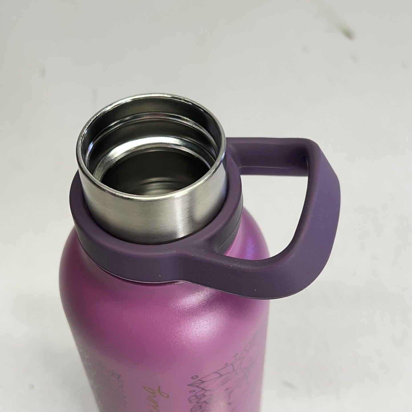 CHRISTIAN ART GIFTS Pray Floral Stainless Steel Water Bottle 24 Fl Oz Purple