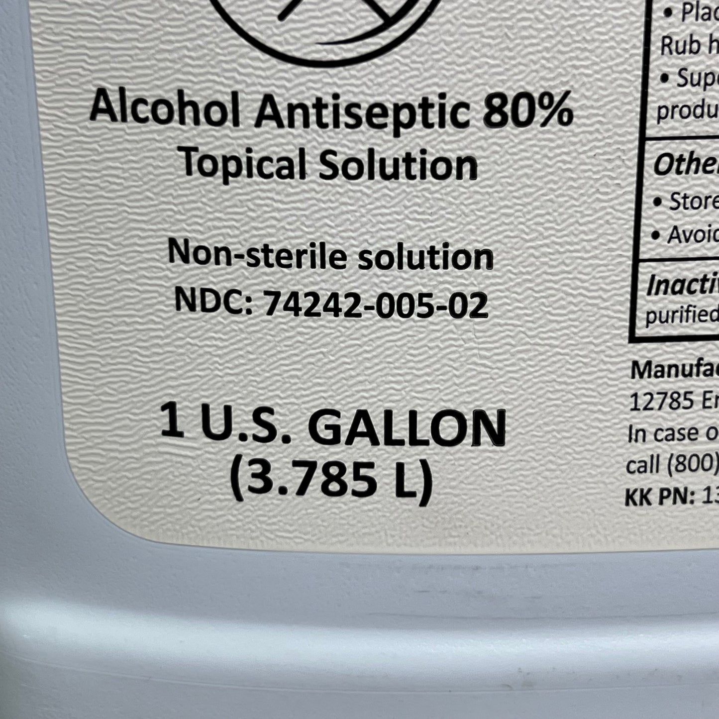 KEM KREST (3 PACK) Hand Sanitizer 1 Gal Alcohol Antiseptic 80% Topical Solution