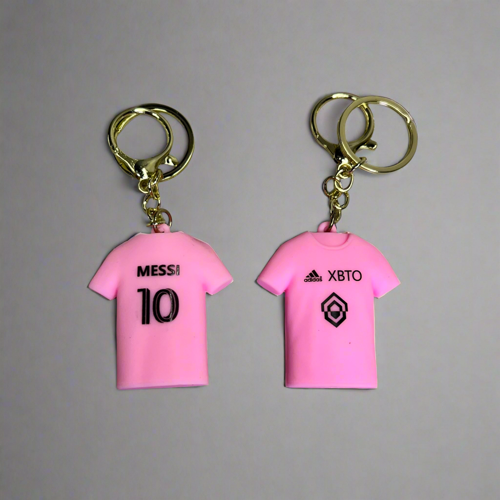 FORVER SPORTS (12 PACK) Messi Soccer Team Jersey #10 Keychain Bright Pink