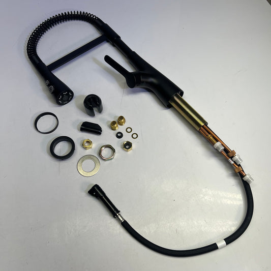 PFISTER Neera Single Hole Pre-Rinse Pull Down Kitchen Faucet Black LG529-NECB