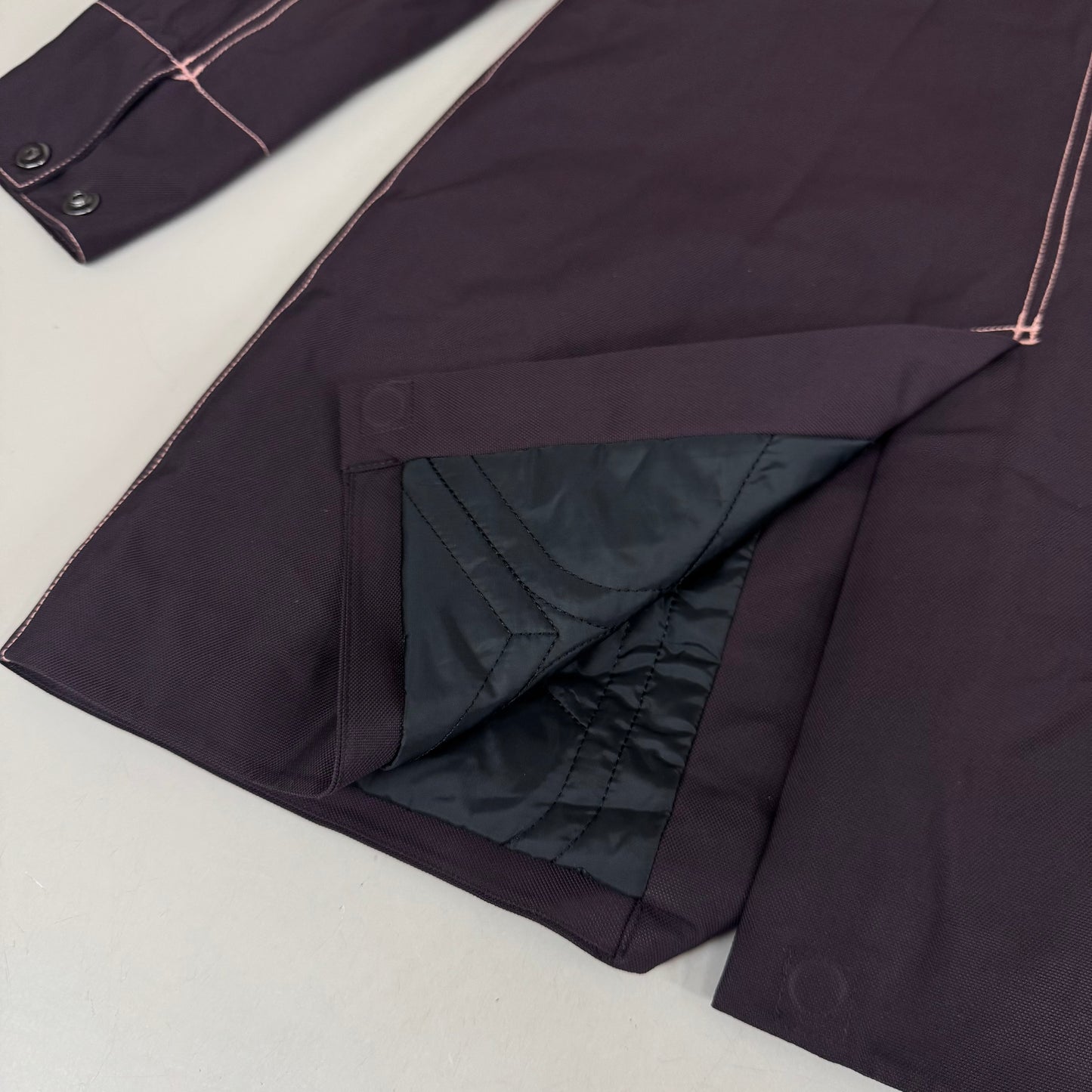 SAMSHIELD Delfina Equestrian Winter Coat Water Resistant Pink Stitching Women's Sz S Aubergine