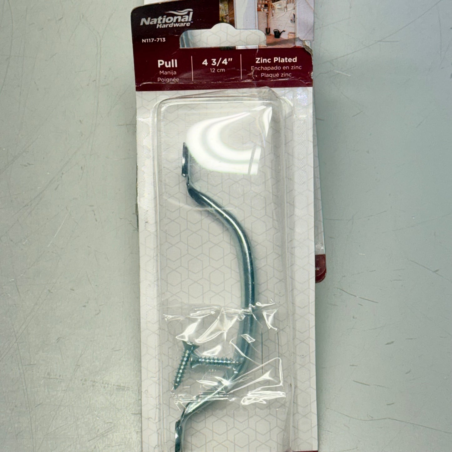 NATIONAL HARDWARE (3 PACK) Door Pull 4-3/4" Zinc Plated N117-713 New