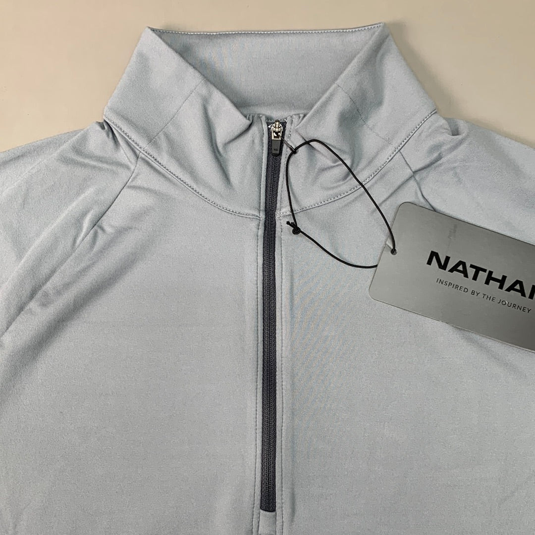 NATHAN Tempo 1/4 Zip Long Sleeve Shirt 2.0 Men's Small Monument Gray NS50960-80128-S (New)