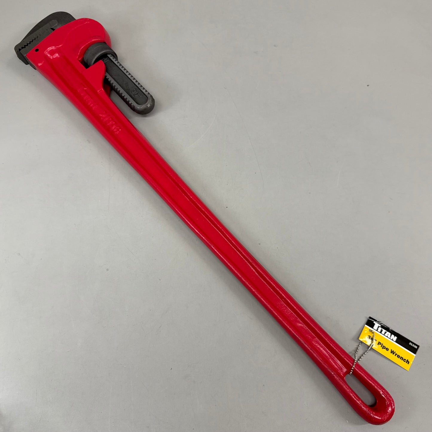 TITAN Large Heavy-Duty Straight Pipe Wrench 36" Red 21336
