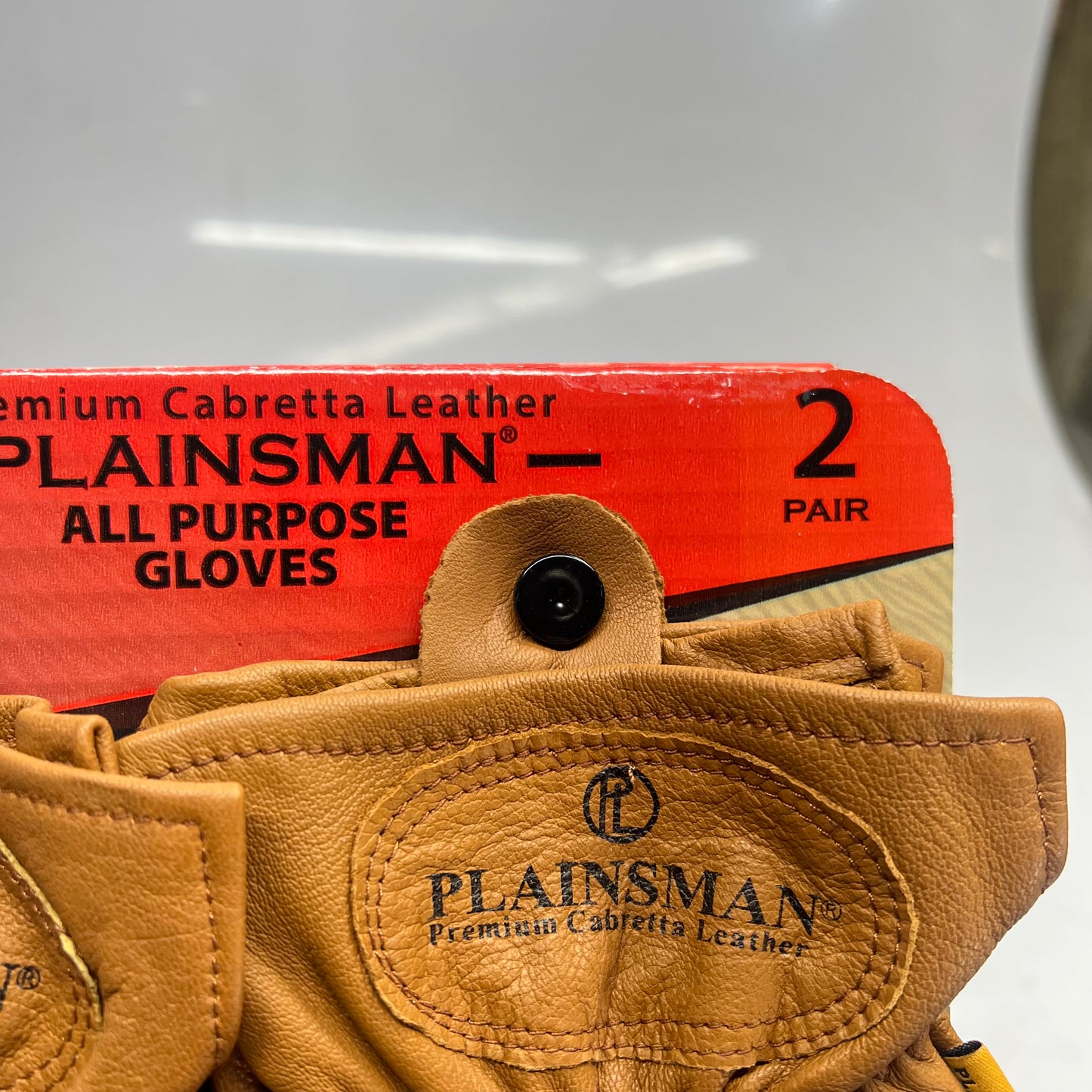 PLAINSMAN (2 PAIRS) Premium Cabretta Leather Gloves  Unisex Sz XL Brown GC208