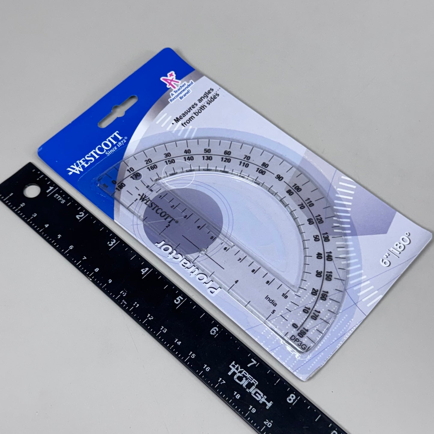 WESTCOTT (12 PACK) Easy to Read Protractor 6" 180 Degree Plastic Clear 11200