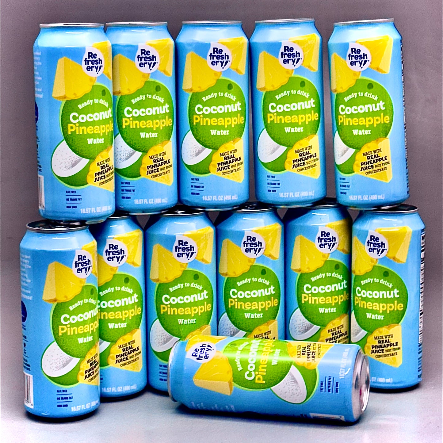 REFRESHERY (12 PACK) Coconut Pineapple Water 16.57 fl oz Each Exp 03/26