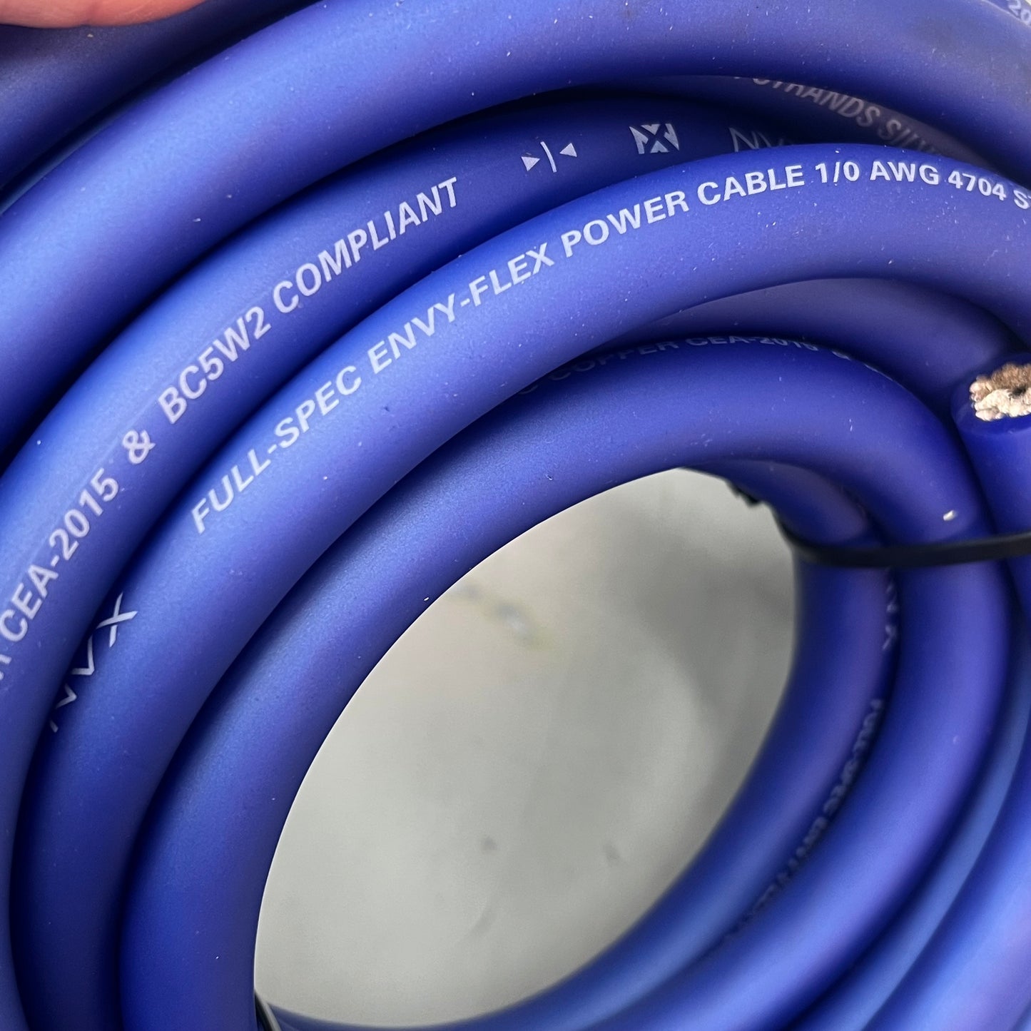 NVX Oxygen-Free Copper EnvyFlex Power/Ground Wire 1/0 Gauge 25' Blue XW0BL25
