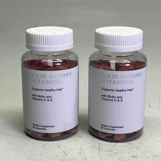 HELLO LOVELY  (2 PACK, 30 SERVINGS EACH) Gummy Hair Vitamins 60 Tablets BB 03/27