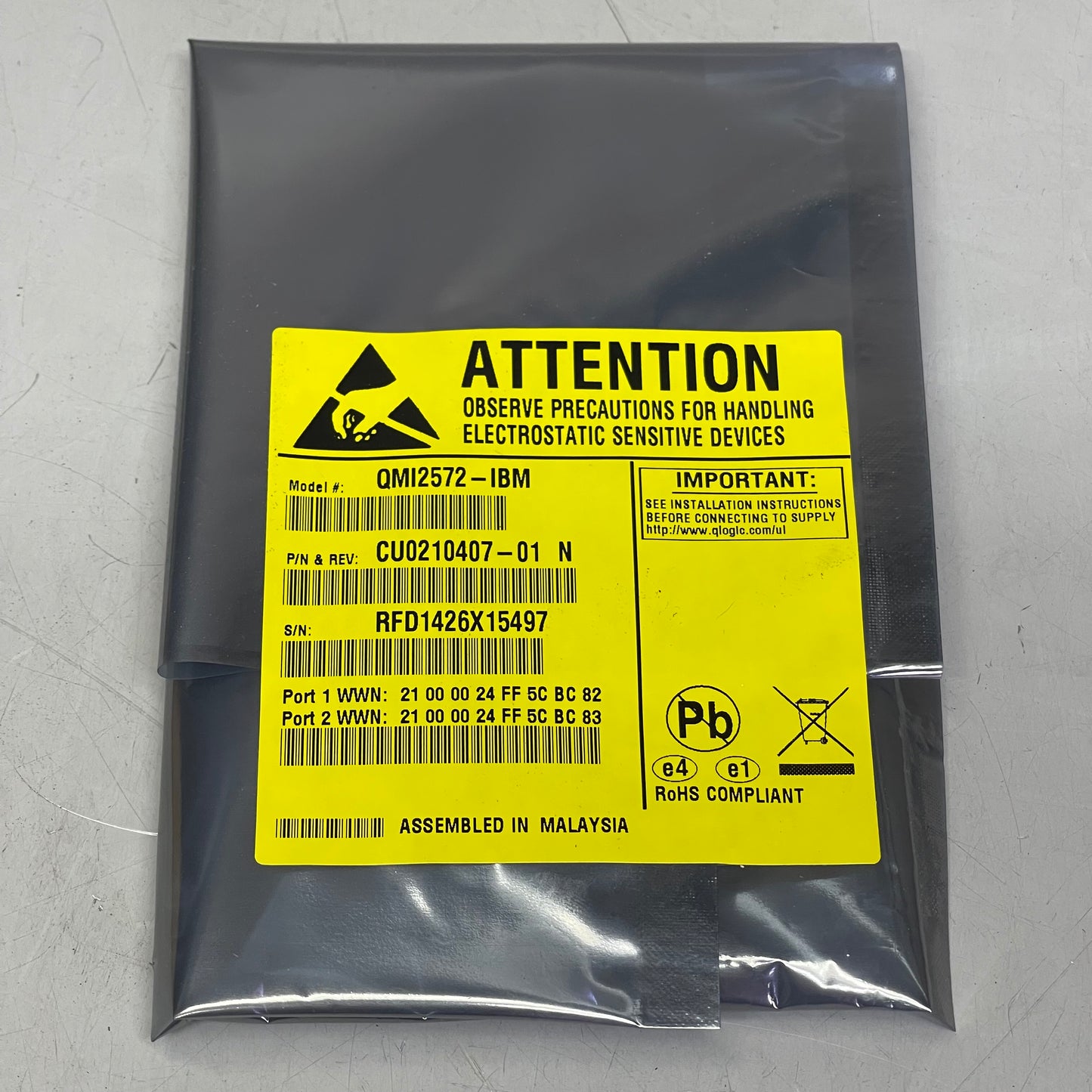 IBM QLogic 4GB Fiber Channel Expansion Card Dark Green QMI2572-IBM-SP