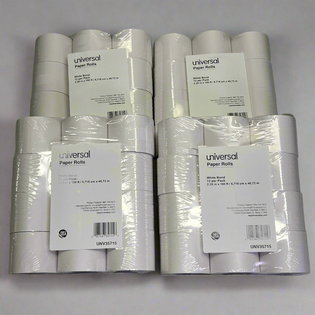UNIVERSAL (48 Rolls) Paper Rolls 2.25" x 150 ft White UNV35715