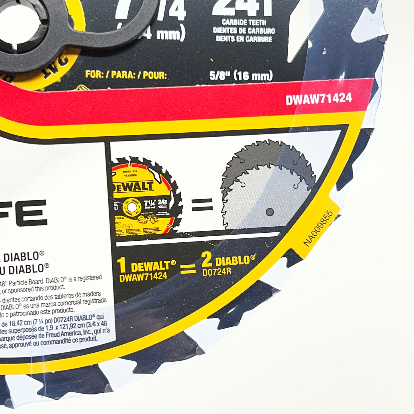 DEWALT (5 PACK) Elite Series Circular Saw Blade Demolition 7 1/4" DWAW|71424