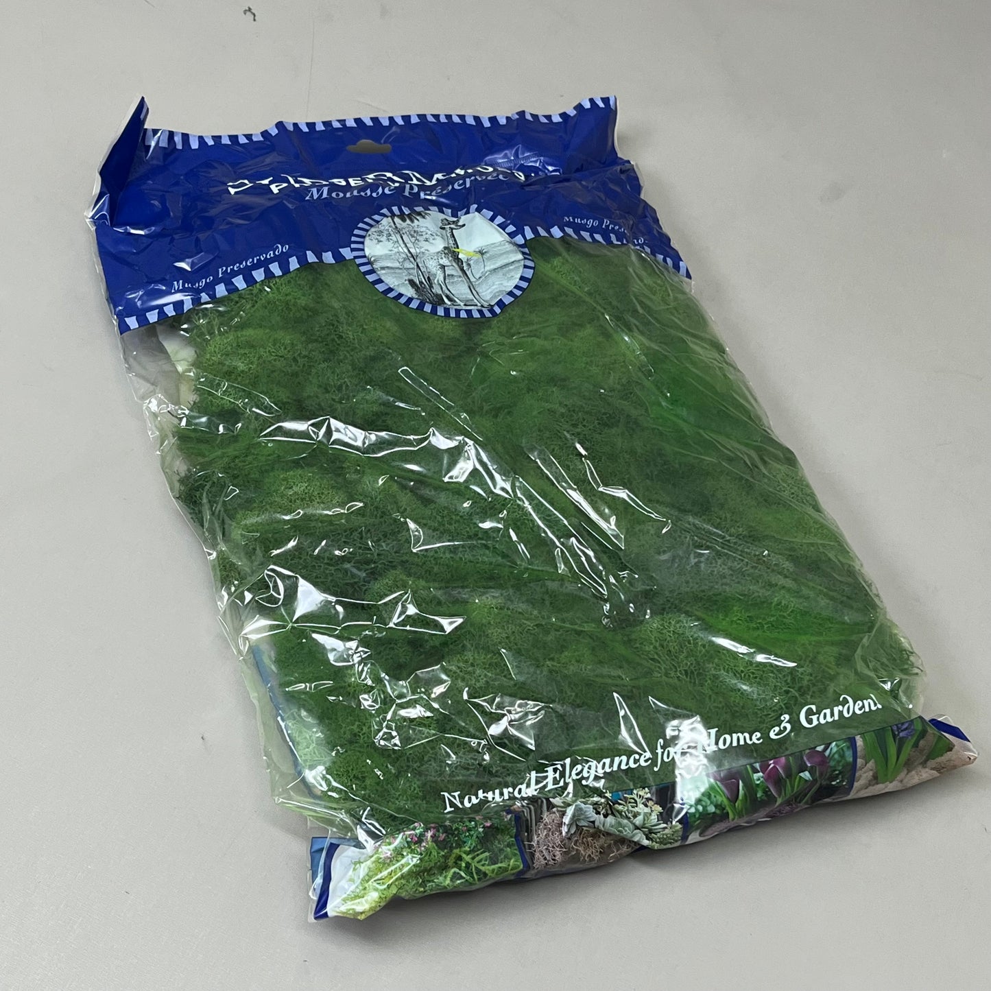 SUPER MOSS Long-Lasting Washed Preserved Reindeer Moss 326 Cubic inches Basil