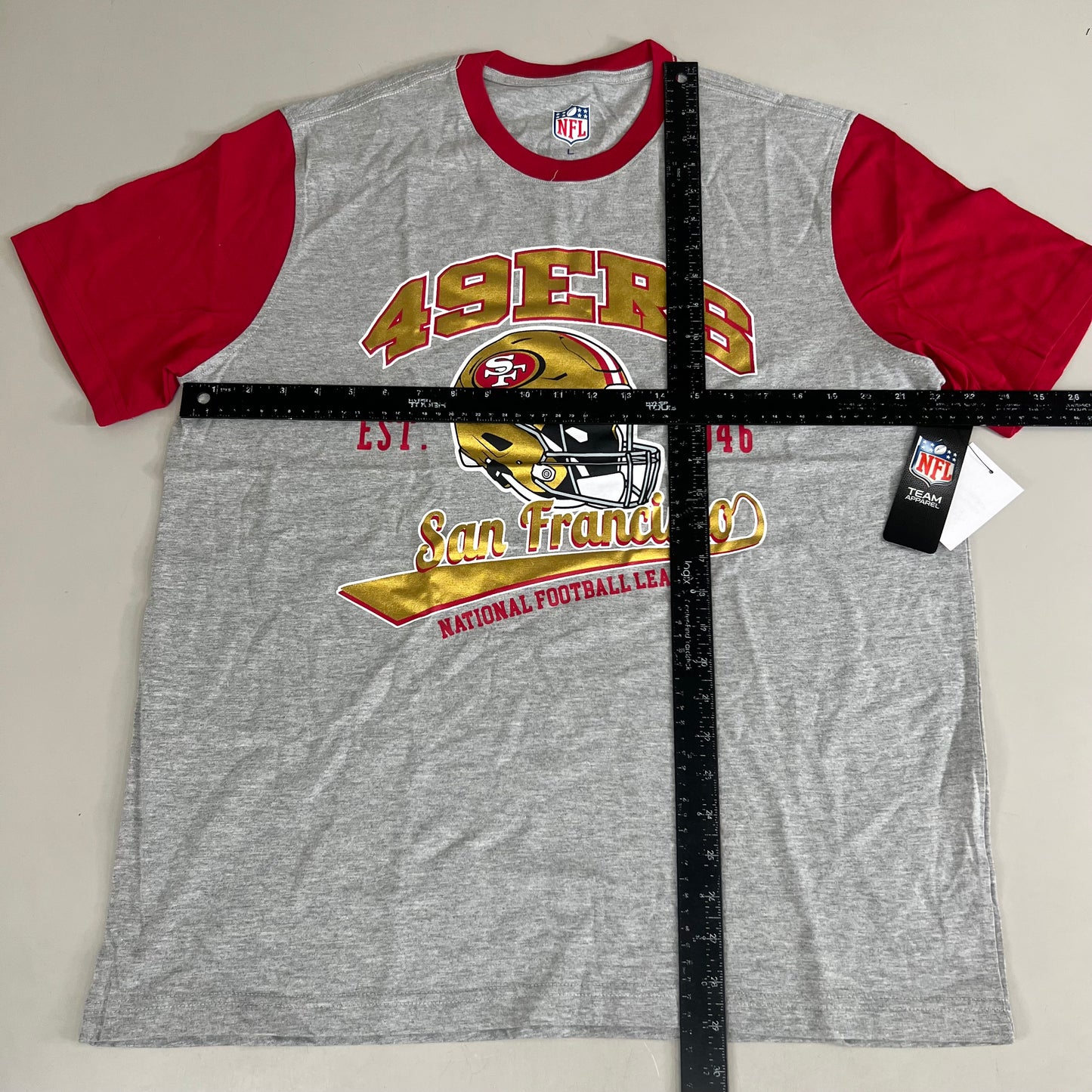 NFL G-lll Sport San Francisco Black Label T-shirt Men's Sz L Red, Gray, Gold