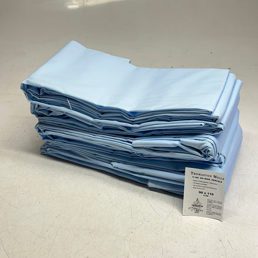 ZA@ THOMASTON MILLS (6 PACK) Healthcare/hotel Bed Sheets 90x110 Blue T-180