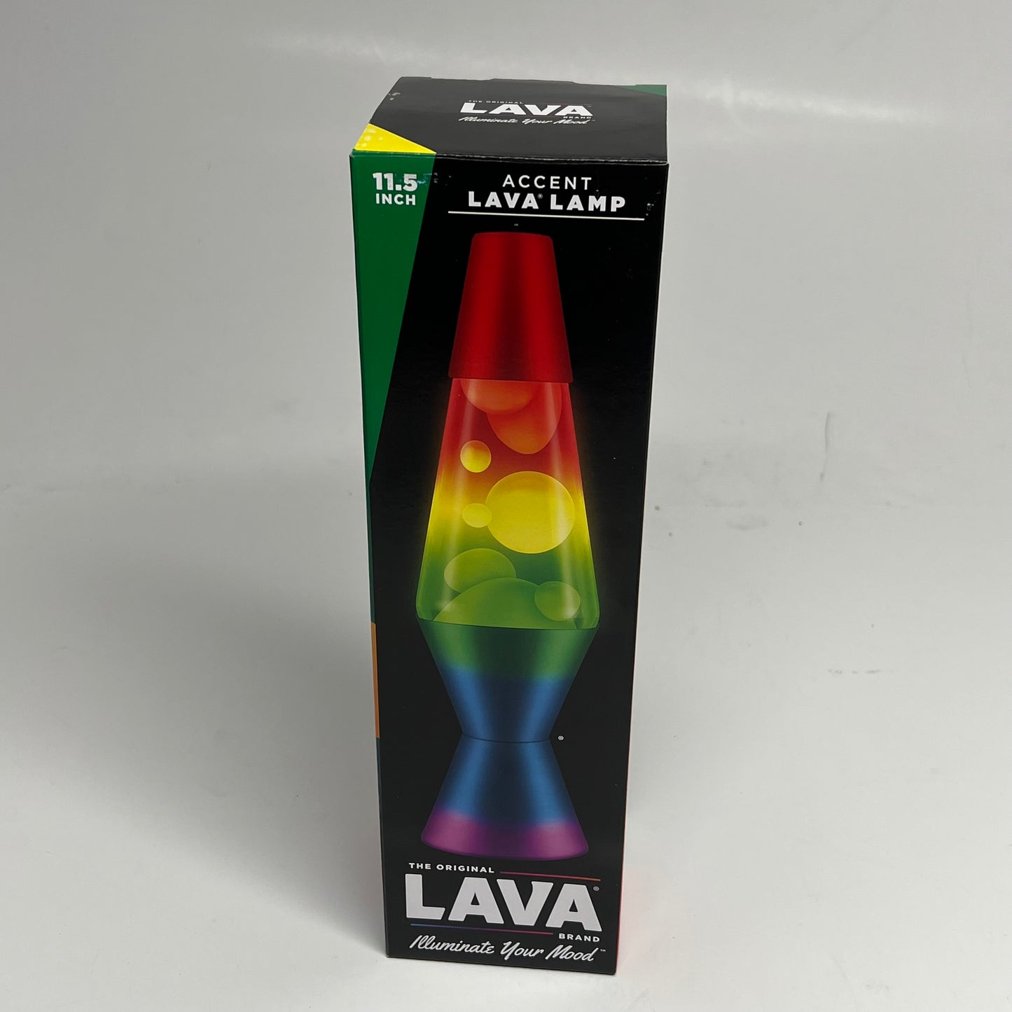SCHYLING Accent Lava Lamp Illuminate Your Mood 11.5" Rainbow Liquid & Base 1982