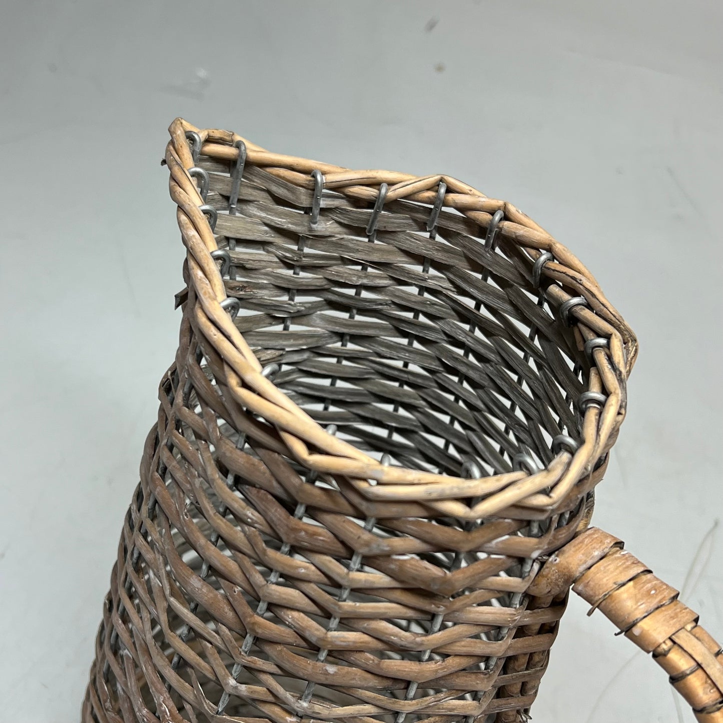 RAZ IMPORTS Natural Woven Pitcher 12" Tan/White Wash 4420663