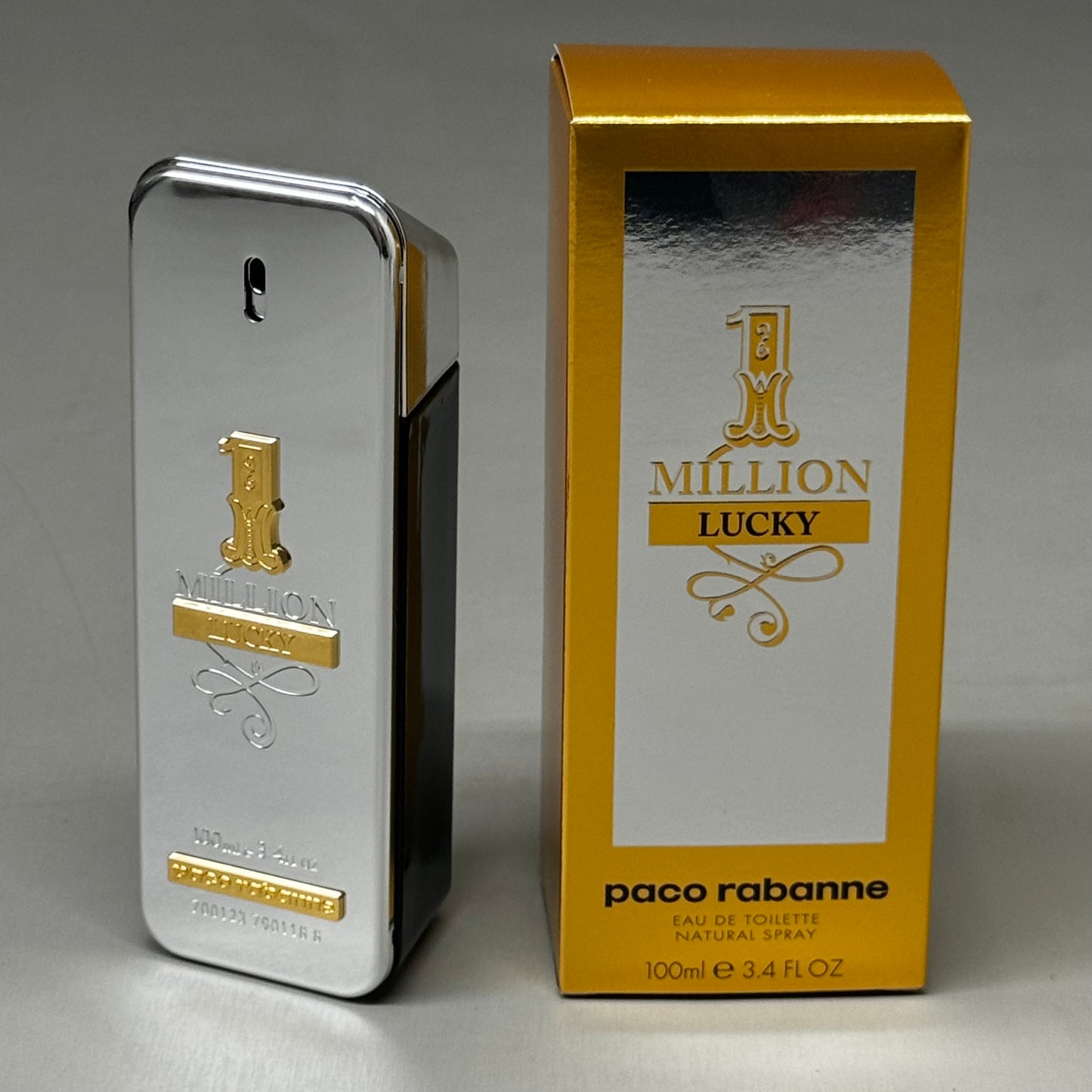 PACO RABANNE 1 Million Lucky Green Woody Scent 3.4oz Black/Gold/Silver 2528697