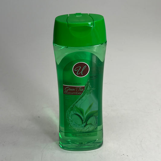 ZA@ U (6 PACK) Green Tea Cucumber Scent Body Wash 12 Fl Oz 55024