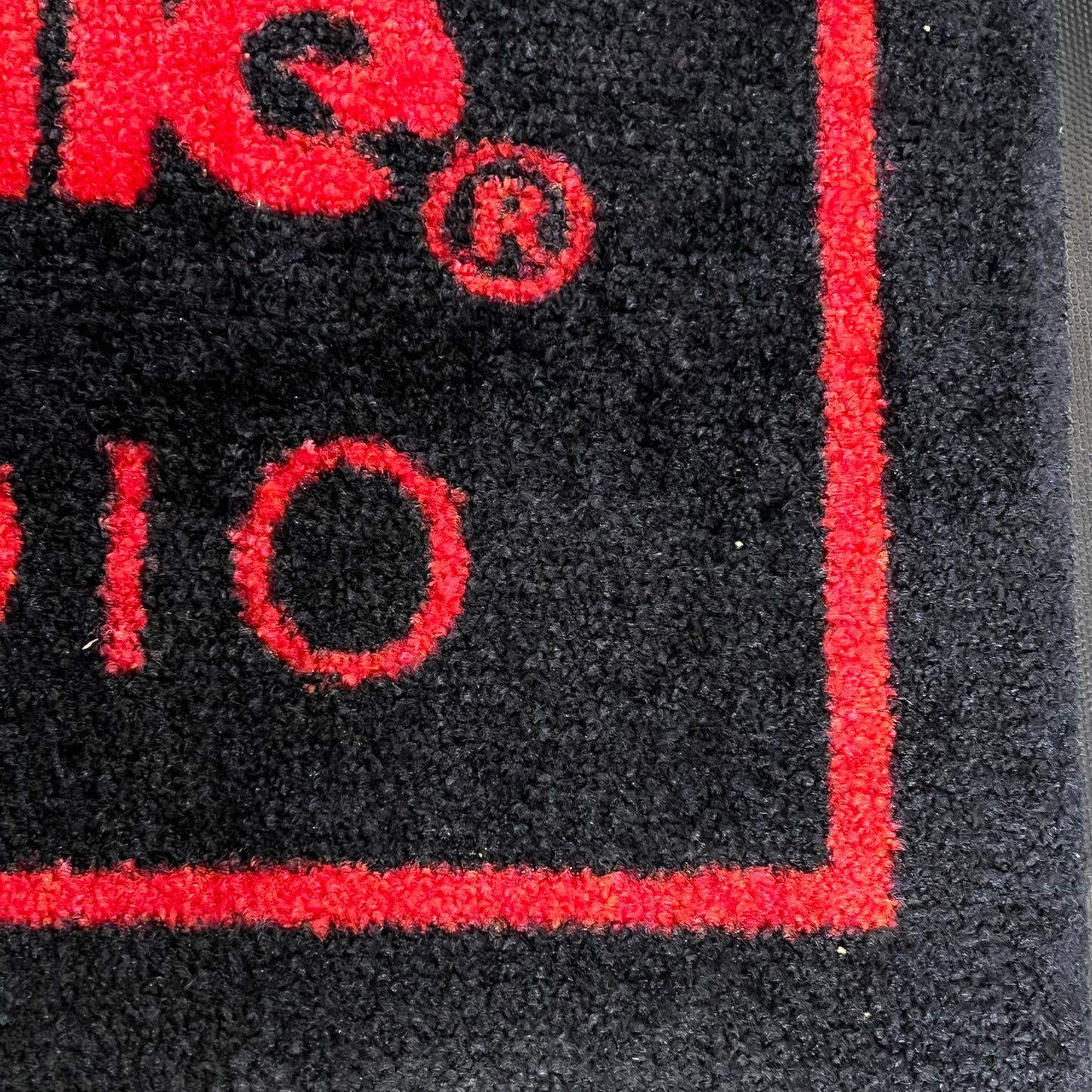 ROCKFORD FOSGATE Branded Motorcycle Audio Commercial Rug  117" x 43" Red/Black