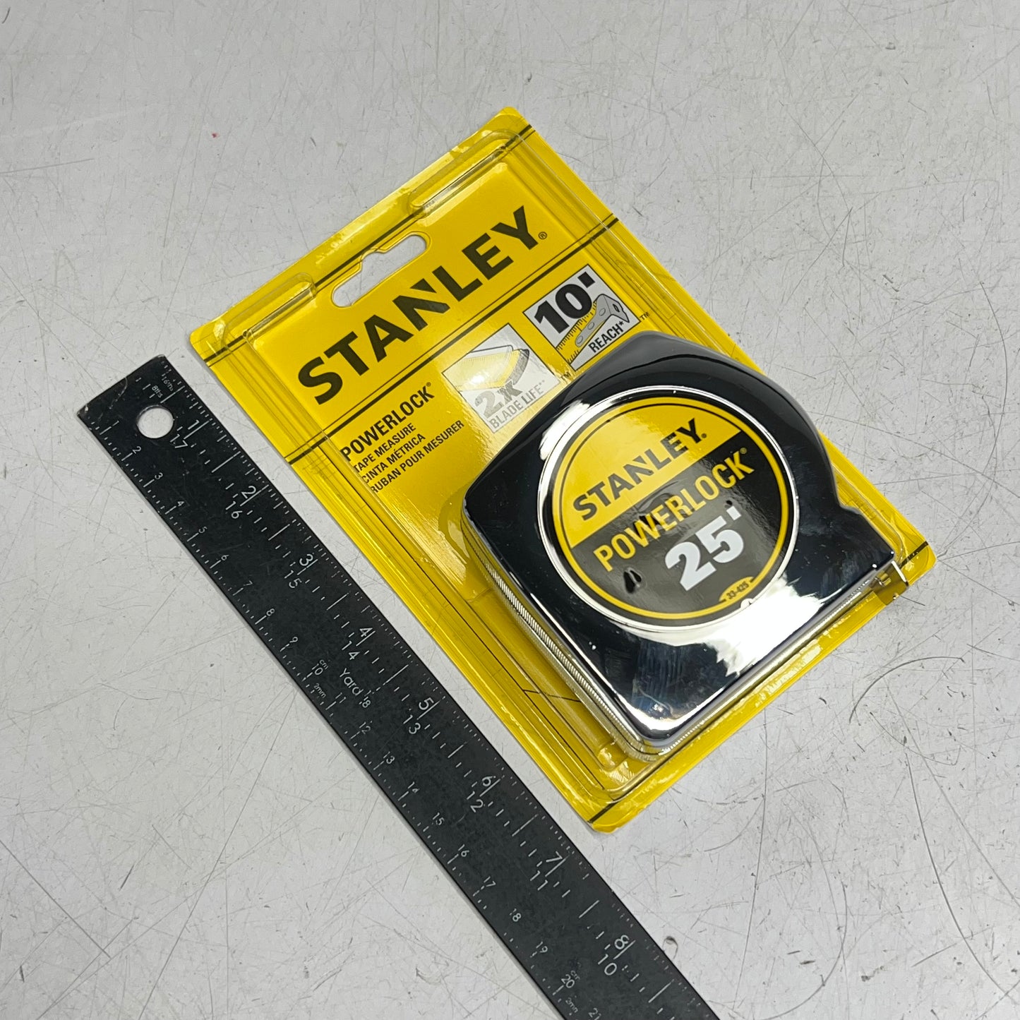 ZA@ STANLEY (2 PACK) Power Lock Tape Ruler Corrosion Resistant 1"x25' Silver 33-425